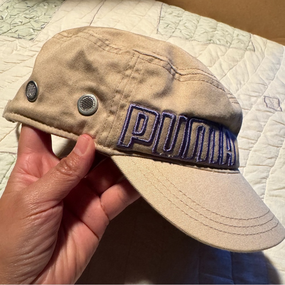 Puma Beige Cap with purple Logo - Picture 5 of 14